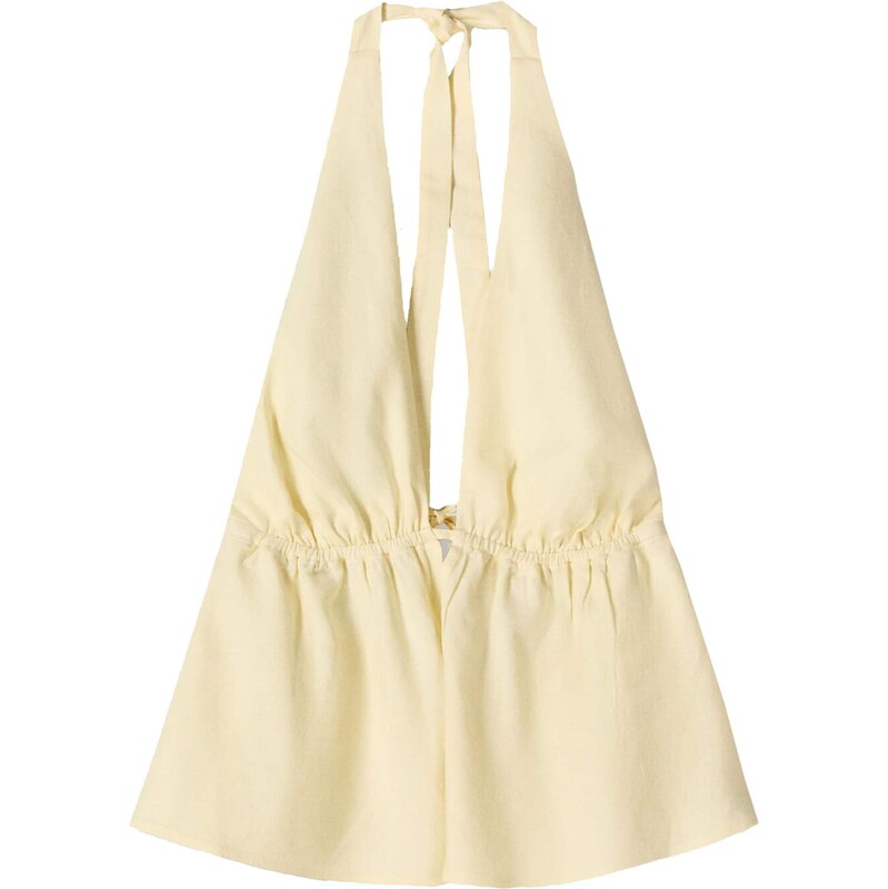 Bershka Top pastelovo žltá 65655324