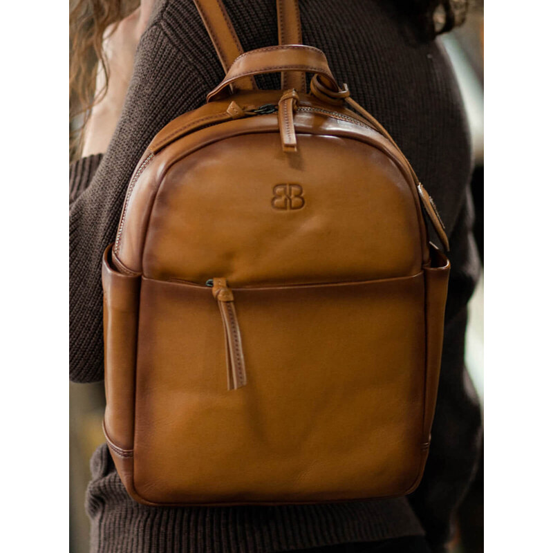 Dámsky kožený batoh Bellicci Parias - koňak 44494038