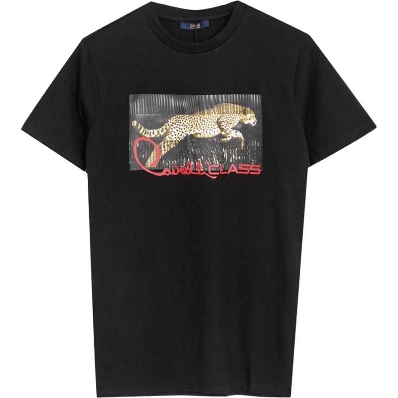 CAVALLI CLASS Leopard II. Black tričko 64224608