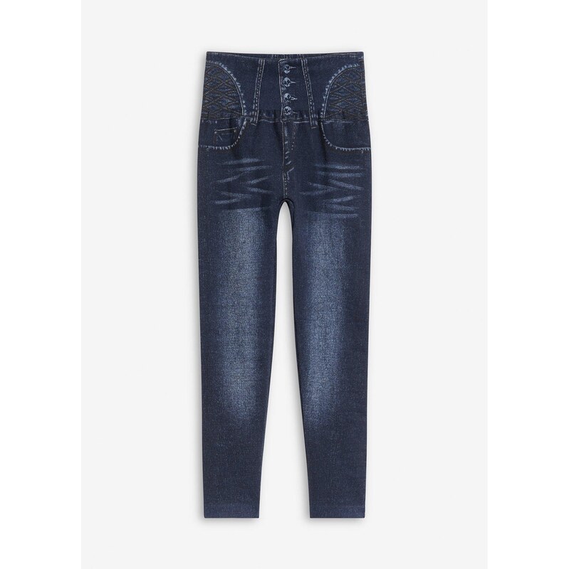bonprix Shape pančuchové legíny v džínsovom vzhľade, farba modrá 64600075