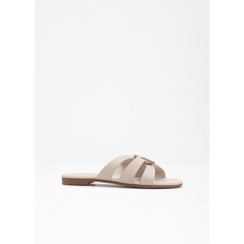 bonprix Šľapky s dekoratívnym krúžkom, farba béžová 64226168