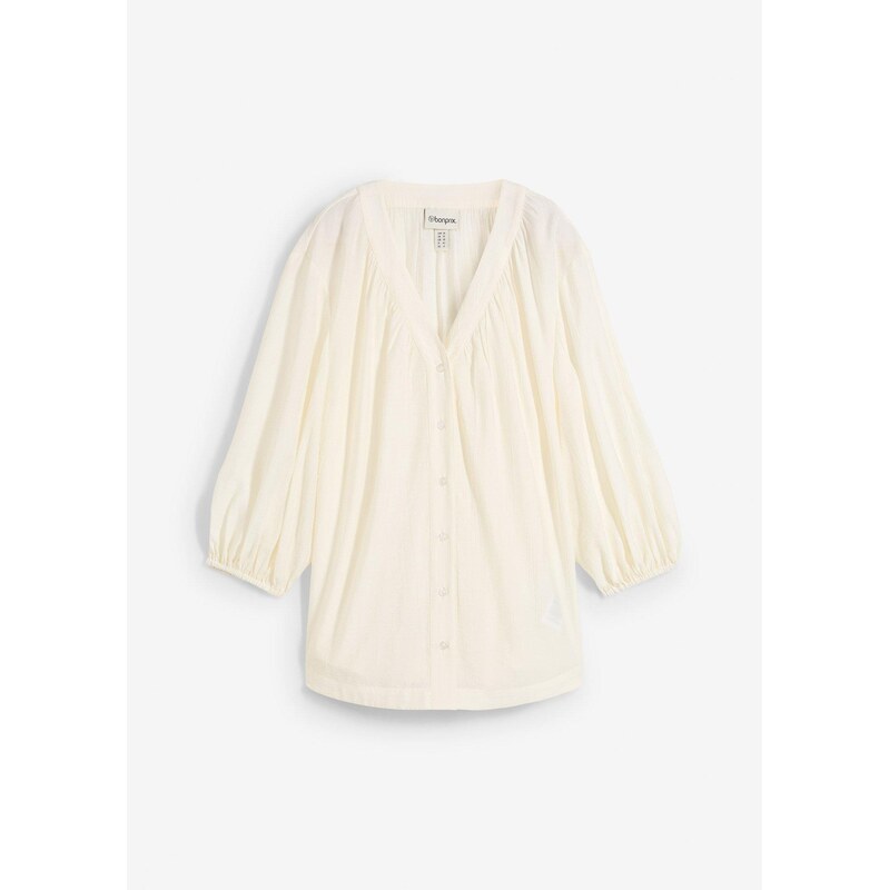 bonprix Blúzka, oversize, z mäkkého viskózového mixu, farba biela 64226216