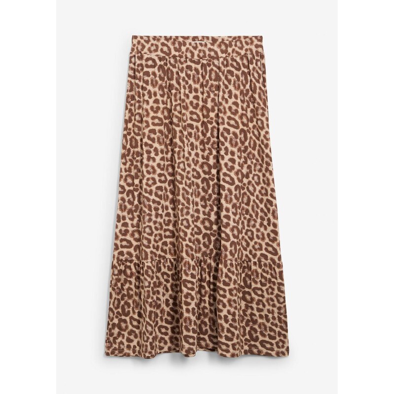 bonprix Džersejová sukňa z viskózového mixu, farba šedá 64226248