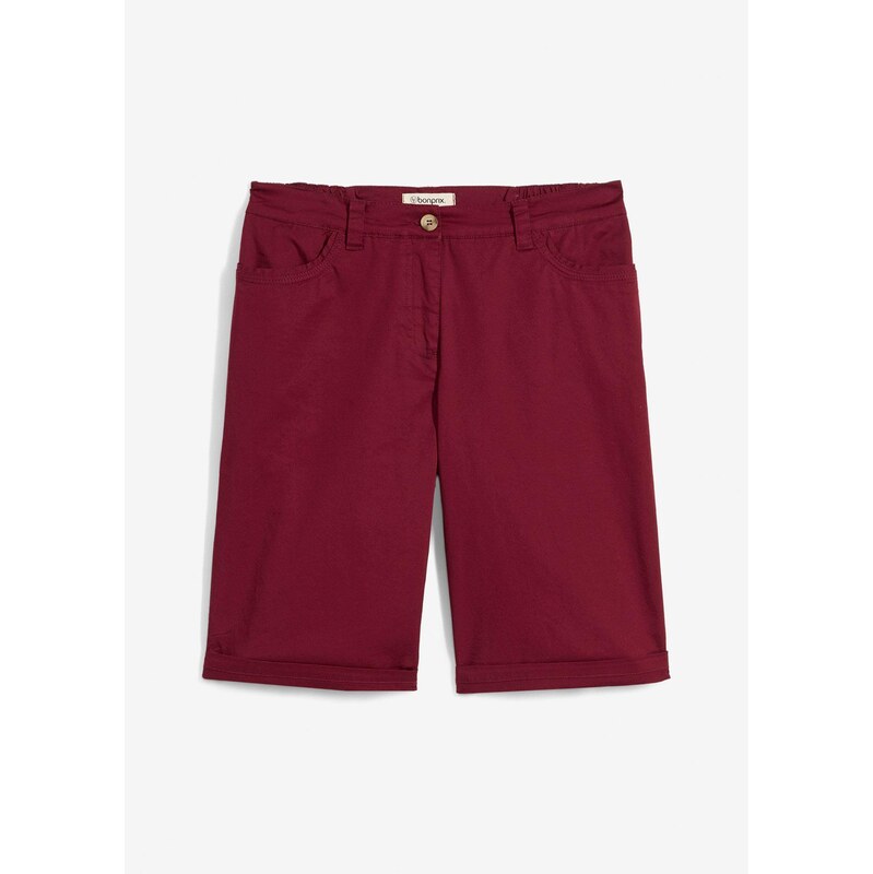 bonprix Bermudy pepertouch s pohodlným pásom, farba červená 64226262
