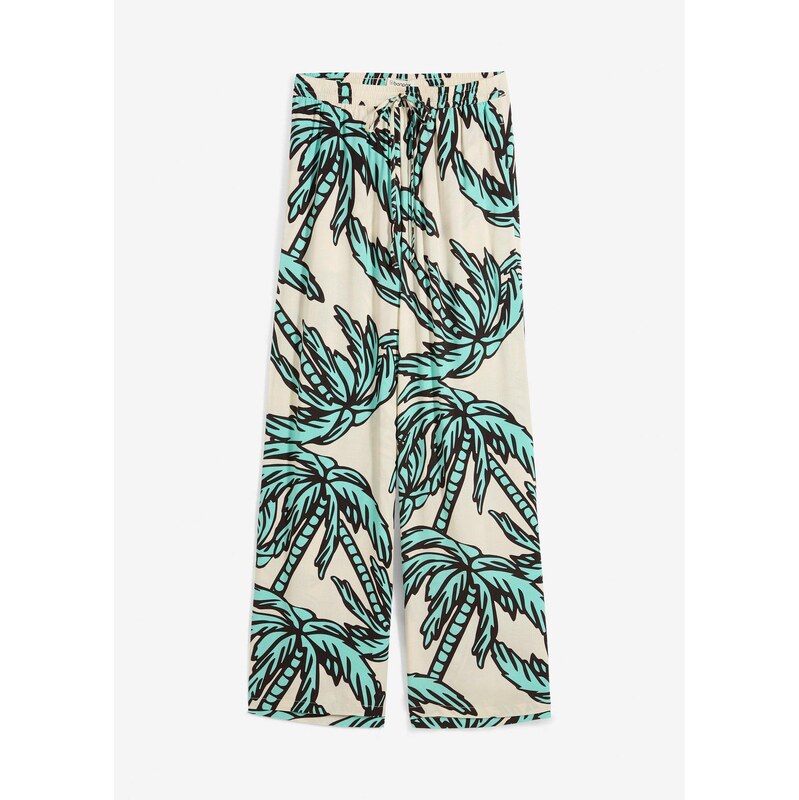 bonprix Nohavice Marlene z padavej viskózy, farba zelená 64226285