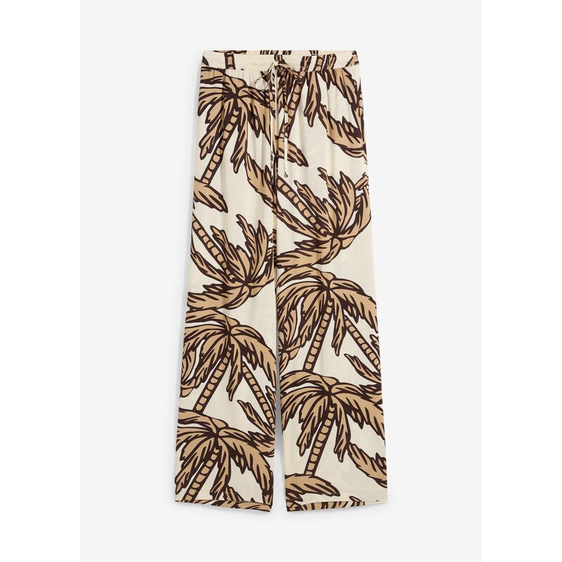 bonprix Nohavice Marlene z padavej viskózy, farba béžová 64226286