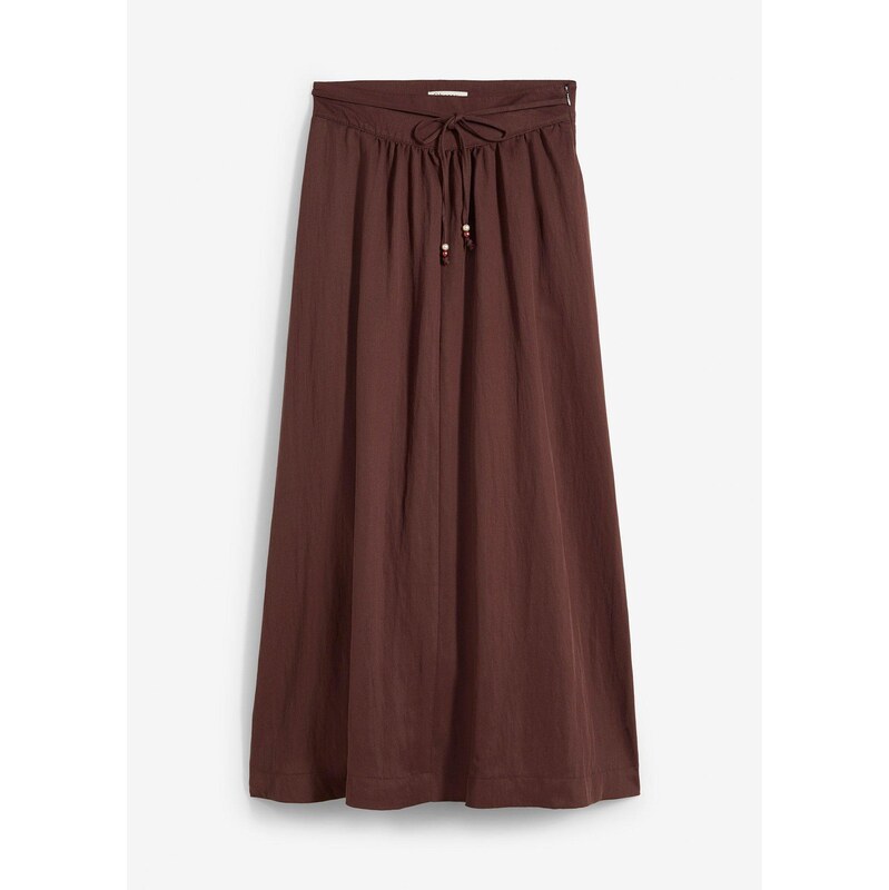 bonprix Maxi sukňa z padavého lyocellového mixu, farba hnedá 64226287