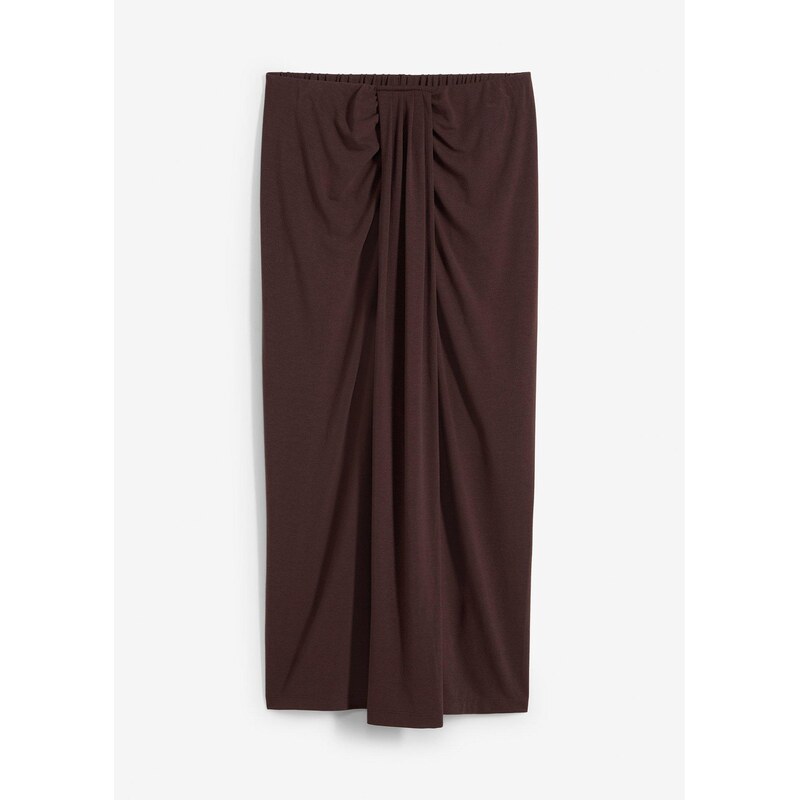 bonprix Džersejová sukňa s pohodlným pásom, farba hnedá 64226308