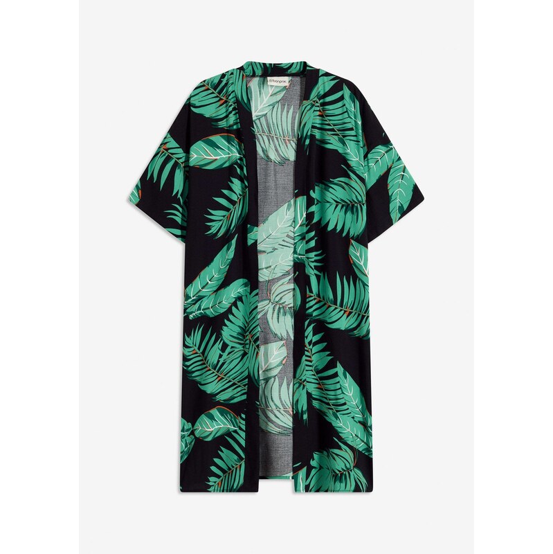 bonprix Kimonová blúzka z padavej viskózy, farba čierna 64226319