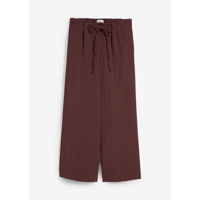 bonprix Nohavice Culotte z padavého viskózového mixu, farba hnedá 64226408