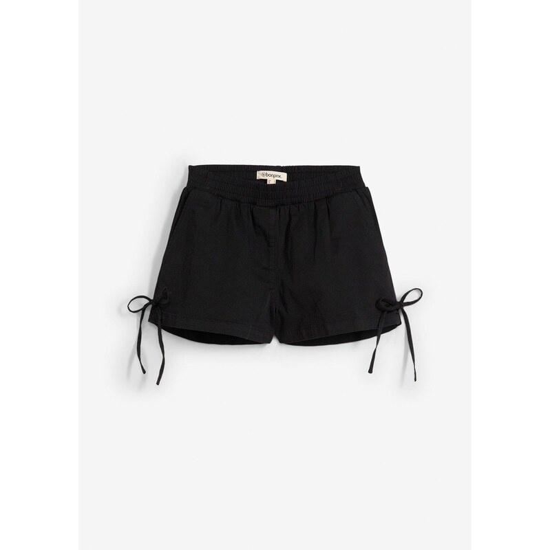 bonprix Šortky bez zapínania z leastického mixu bavlny, farba čierna 64226460