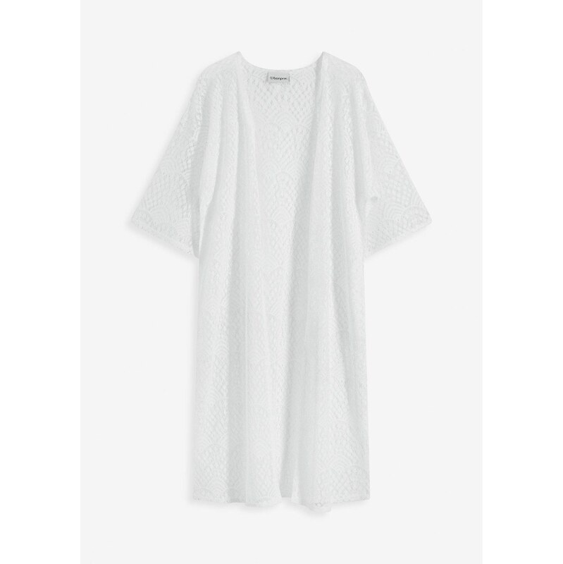 bonprix Transparentné plážové kimono, farba biela 64226477
