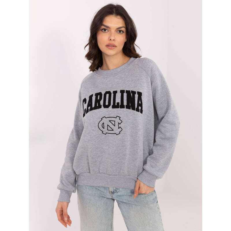 BASIC Tmavosivá dámska oversize mikina bez kapucne EM-BL-857-1.02X 61779945