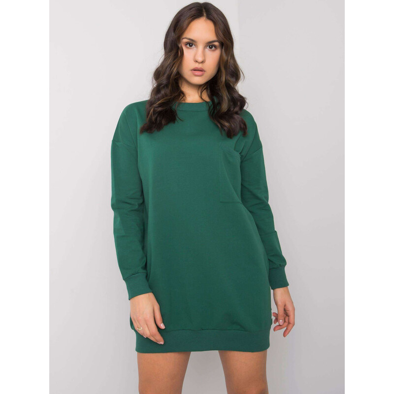 RUE PARIS Zelené mikinové šaty Hanely s vreckom na hrudi RV-SK-7332.65 57948779