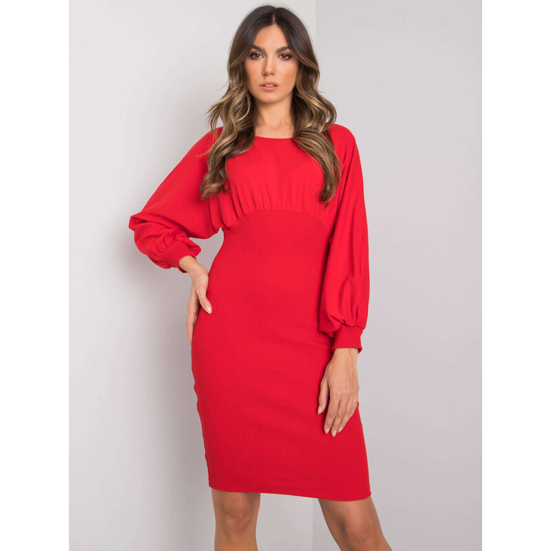 RUE PARIS Červené šaty Violette s puzdrovou sukňou RV-SK-7337.19-red 57948778