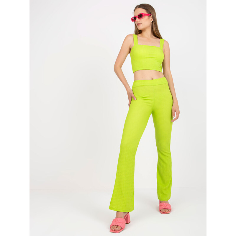 ITALY MODA Limetkový komplet nohavíc a topu -DHJ-KMPL-15828-limon 57950455