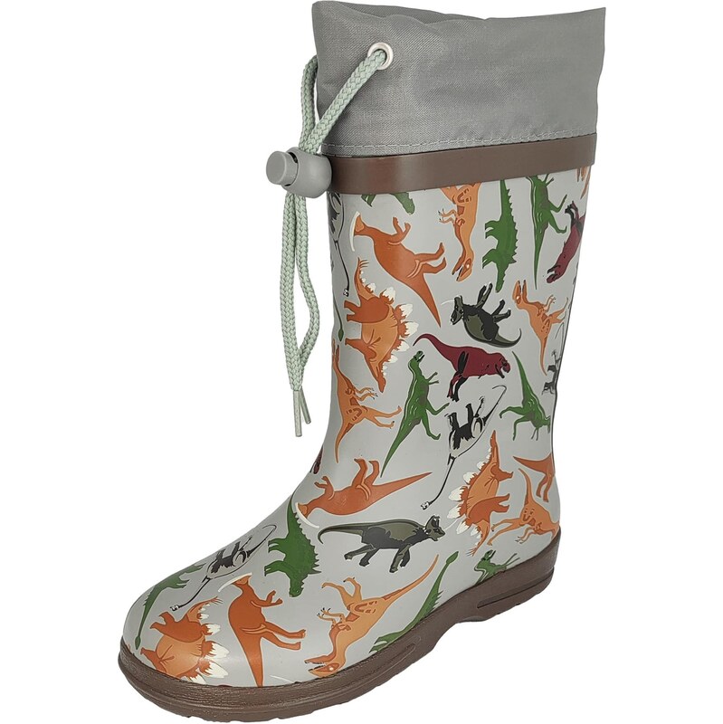 BECK Gumáky Dinoland koňaková / sivá / zelená / oranžová 64231500