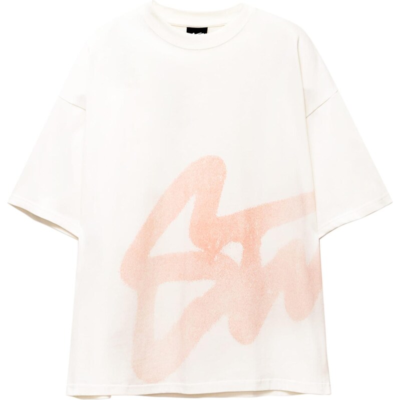 Pull&Bear Tričko STWD broskyňová / šedobiela 64231726