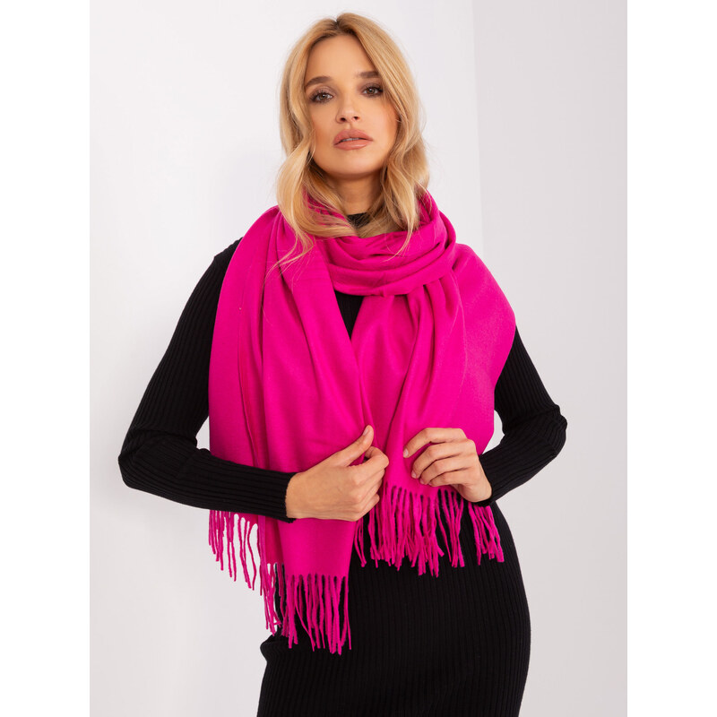 ITALY MODA Tmavoružový šál so strapcami AT-SZ-23185.93P-dark pink 57956017