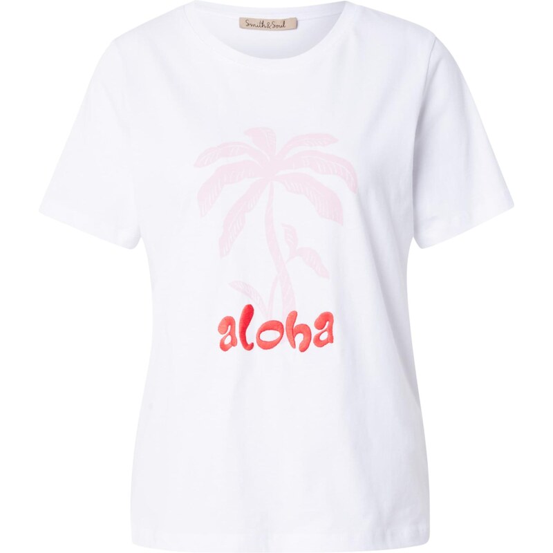 Smith&Soul Tričko ružová / oranžovo červená / biela 64391702