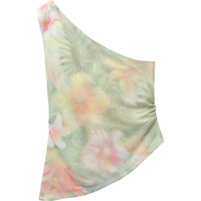 Pull&Bear Top zelená / orgovánová / oranžová / biela 65882315