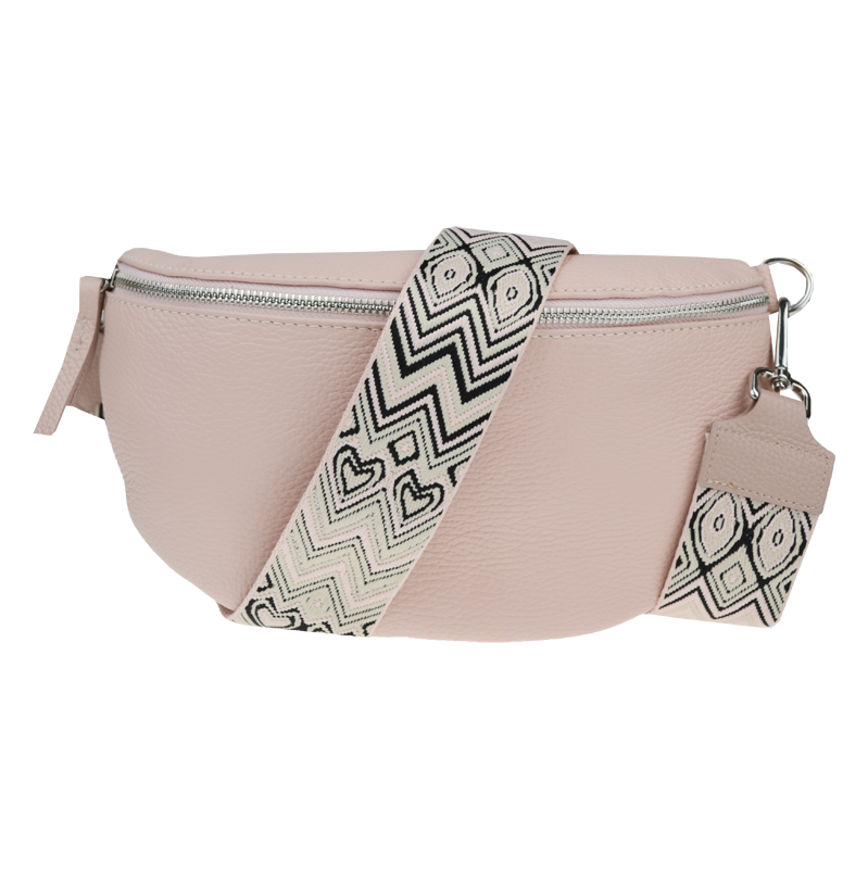 Ružová kožená talianska crossbody kabelka Reni Grande Rosa Chiara s 64242154
