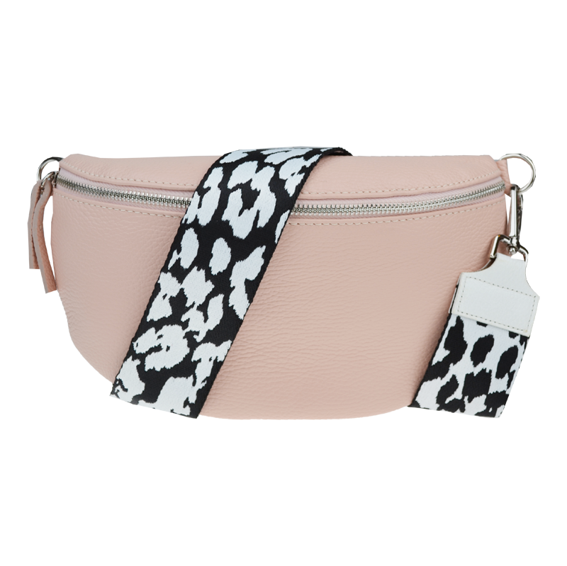 Ružová kožená talianska crossbody kabelka Reni Grande Rosa Chiara s 64242158