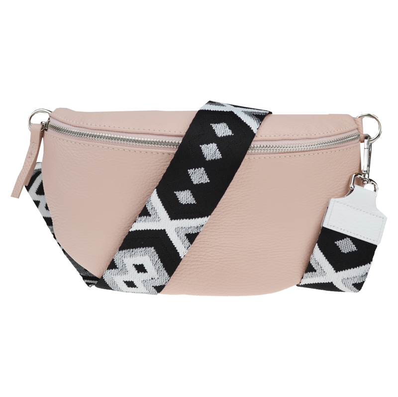 Ružová kožená talianska crossbody kabelka Reni Grande Rosa Chiara s 64242156