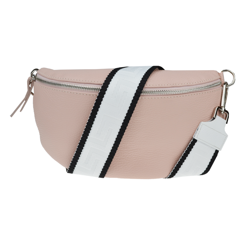 Ružová kožená talianska crossbody kabelka Reni Grande Rosa Chiara s 64242157