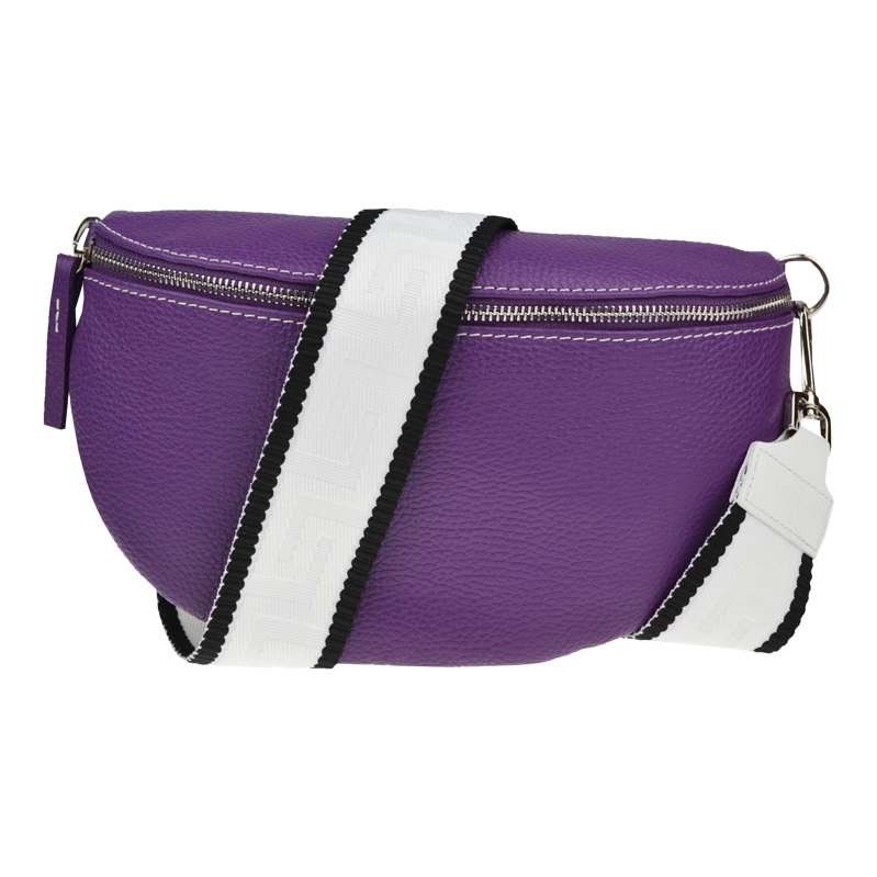 Fialová kožená talianska crossbody kabelka Reni Grande Viola s 64242160