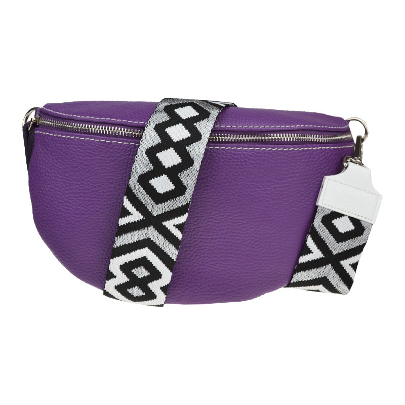 Fialová kožená talianska crossbody kabelka Reni Grande Viola s 64247938