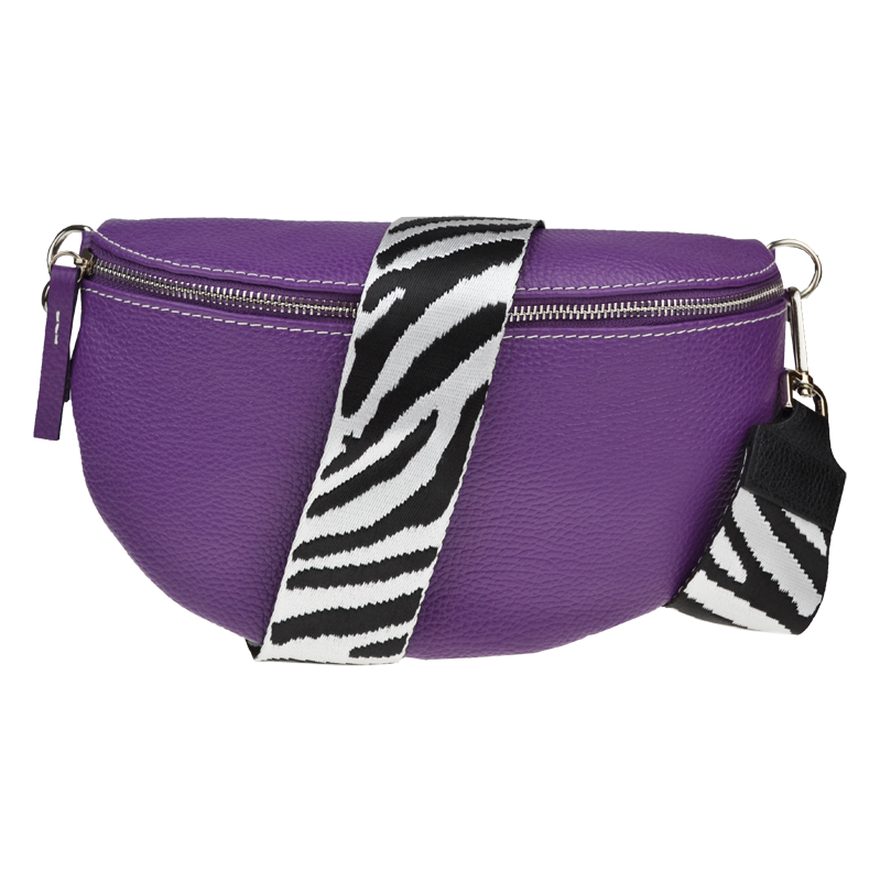 Fialová kožená talianska crossbody kabelka Reni Grande Viola s 64247940