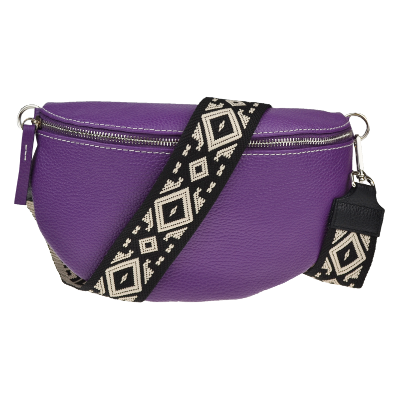 Fialová kožená talianska crossbody kabelka Reni Grande Viola s 64247941