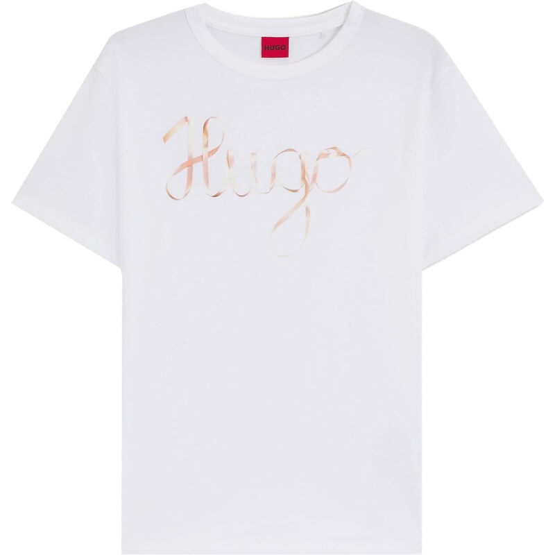 HUGO Tričko Damacia 5 medová / biela 63806614