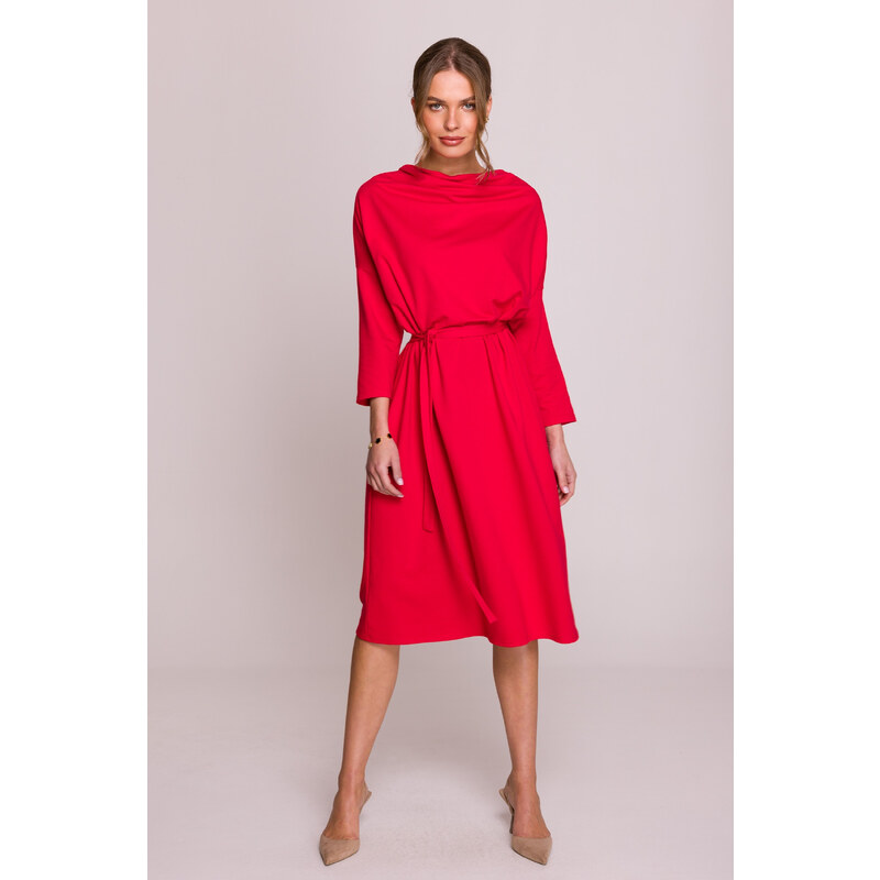 Stylove Oversize šaty z modalu | červená S403 64248284