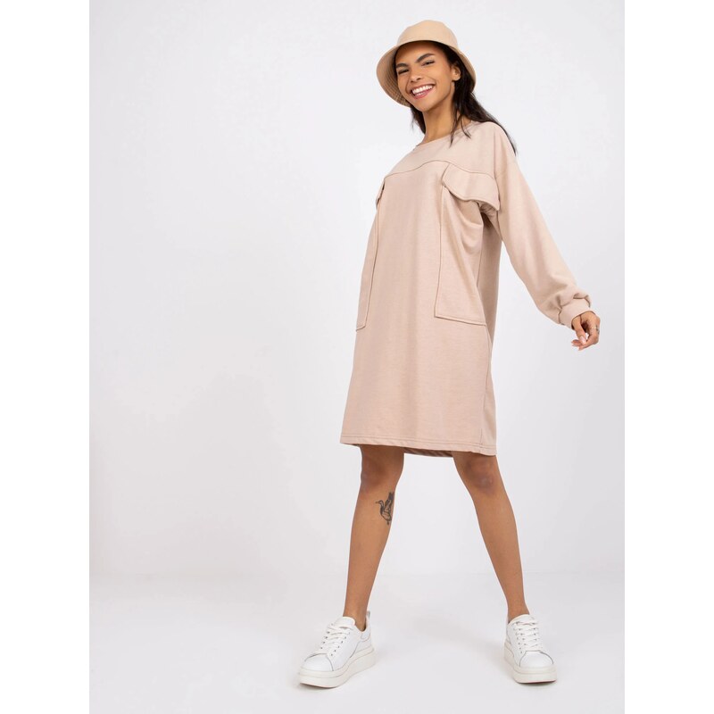 FPrice Dámske šaty Dress-EM-SK-717.33X-béžová 49738145