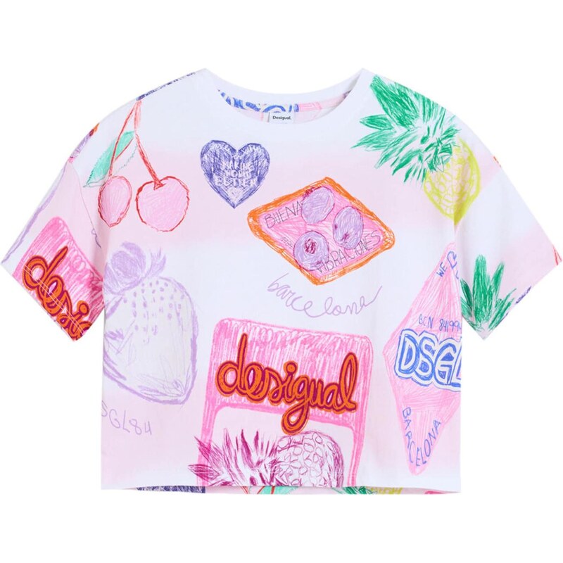 Desigual Tričko zmiešané farby / biela 64390127