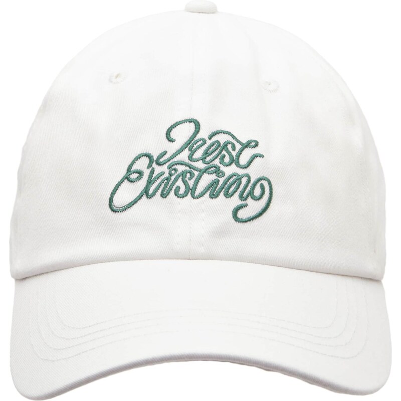 Pull&Bear Čiapka JUST EXISTING zelená / biela 65882464