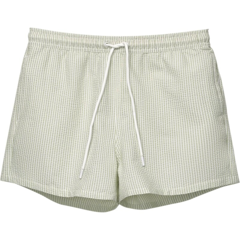 Pull&Bear Plavecké šortky pastelovo zelená / biela