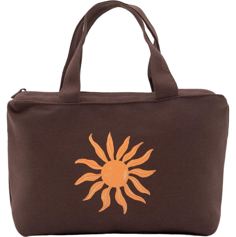 Pull&Bear Plážová taška hnedá / oranžová / mandarínková / pastelovo 65882462