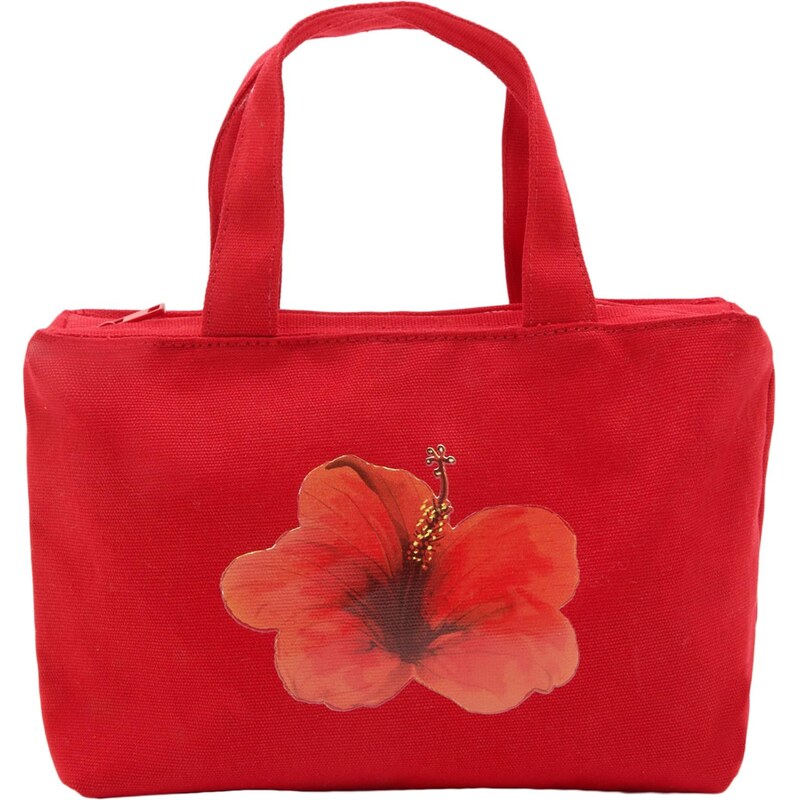 Pull&Bear Kabelka HIBISCUS hnedá / koralová / homárová / červená 65882481