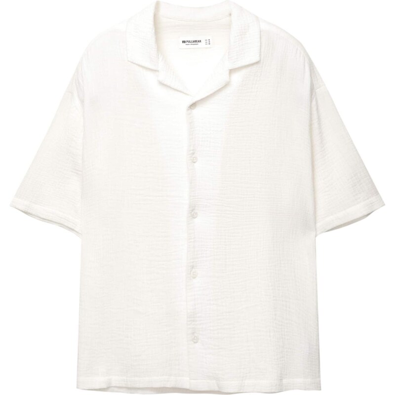 Pull&Bear Košeľa šedobiela 65882471