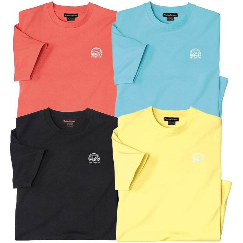 Sada 4 tričiek Adventure Atlas For Men Oranžová 63417801