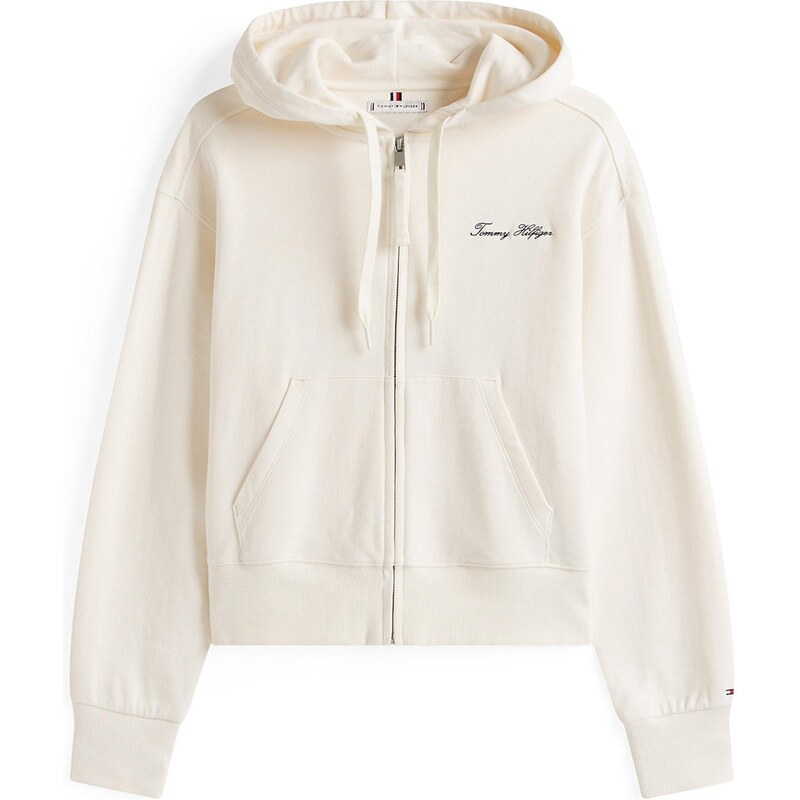 TOMMY HILFIGER Tepláková bunda čierna / šedobiela 64488298