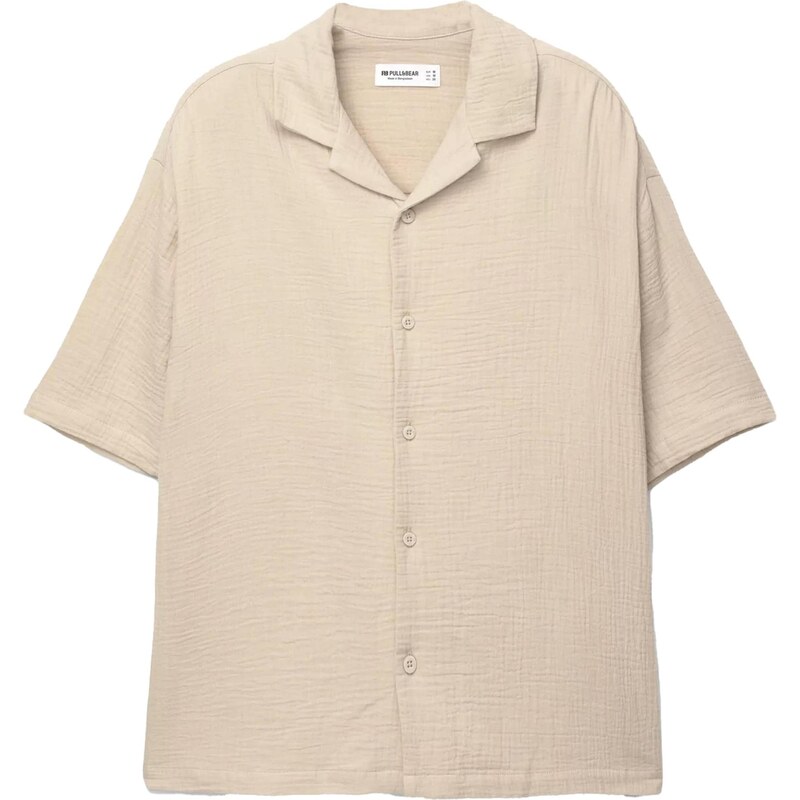 Pull&Bear Košeľa tmavobéžová 65067849