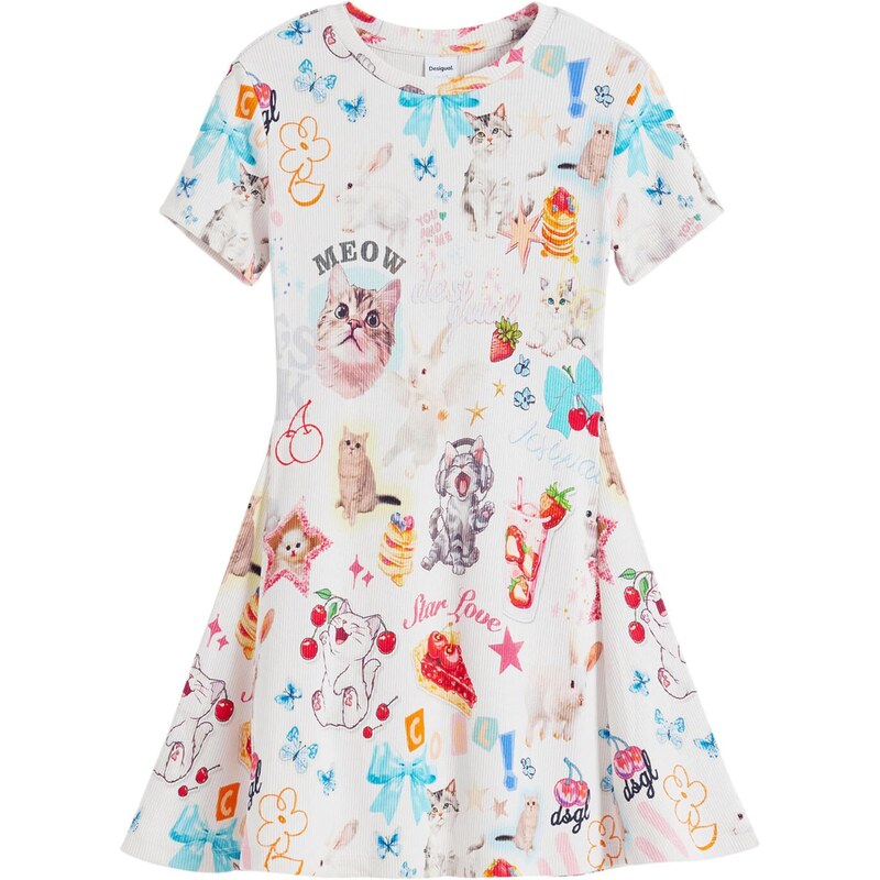 Desigual Šaty svetlomodrá / homárová / červená / biela 64273568