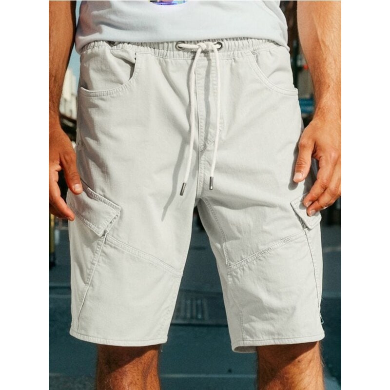 Sinsay - Rifľové kraťasy - krémová 65761842