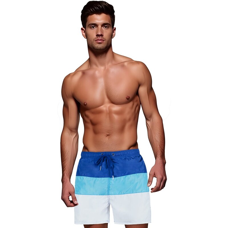 Dstreet Trojfarebné modro-biele pánske plavky 64281722