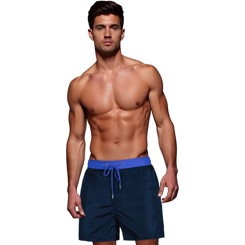 Dstreet Trendy granátové pánske plavky s modrým pásom 64281725