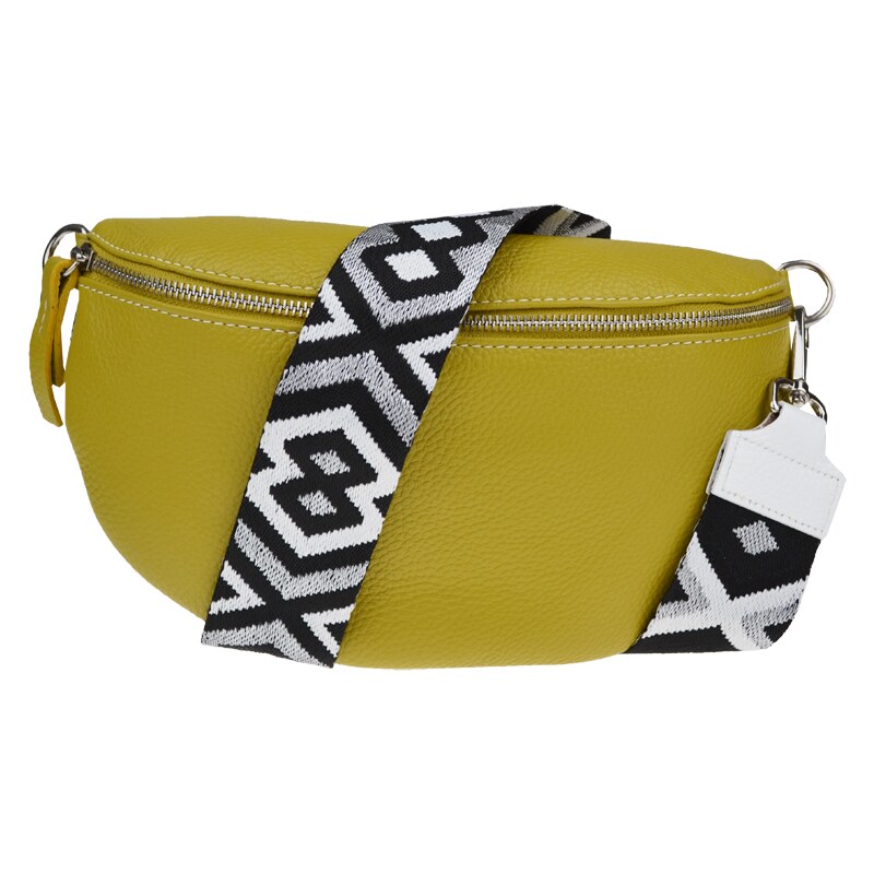 Zelená kožená talianska crossbody kabelka Reni Grande Pistacchio s 64285486